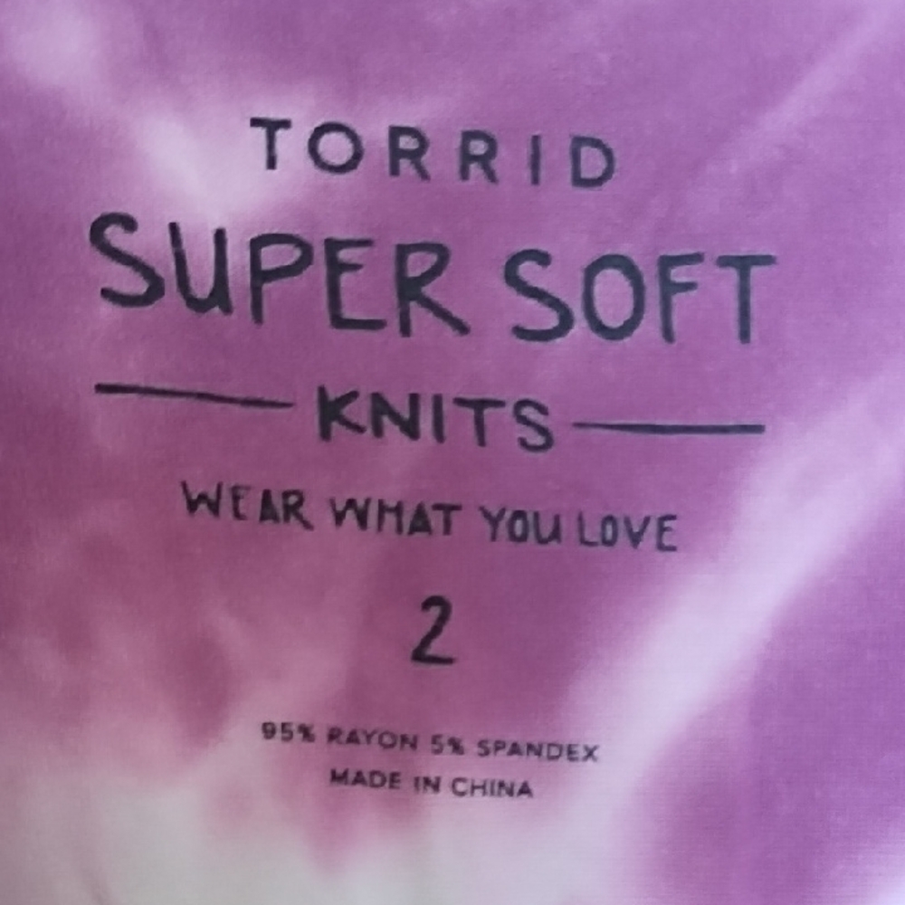torrid Purple & Peach Tie-Dye Long Sleeve Top - Picture 3 of 3